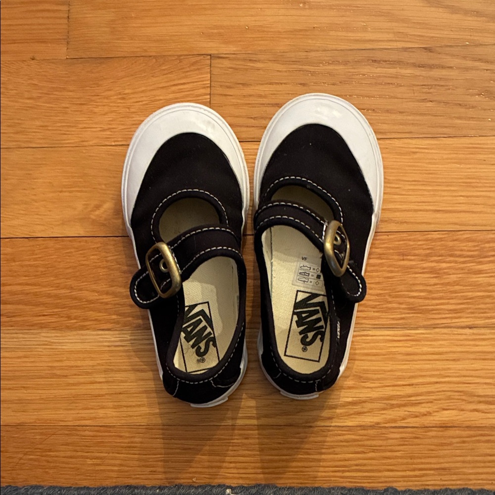 Vans Kids Black and White Mary Jane Sneakers